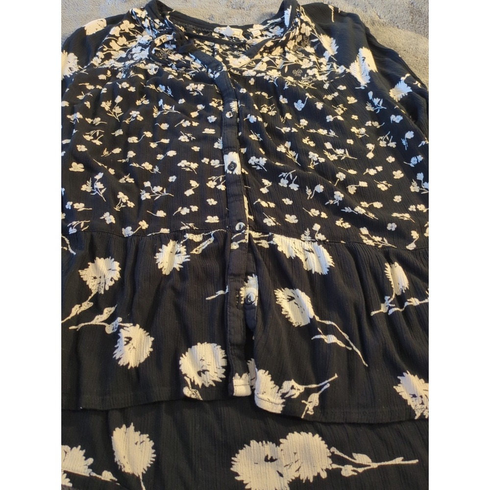 FAT FACE BLACK MONROE POPPY MEADOW FLORAL BLOUSE TOP - SIZE Us Sz 10 - Picture 4 of 7